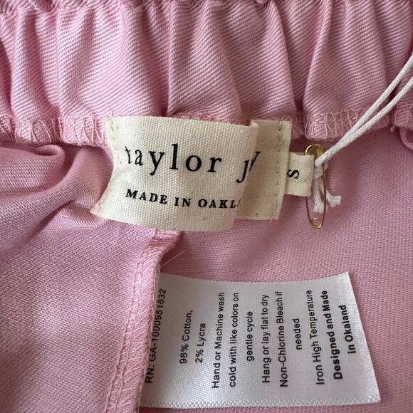 Taylor Jay  Cotton Culotte Her Edition Pink Pants Size S NWT - Picture 7 of 11